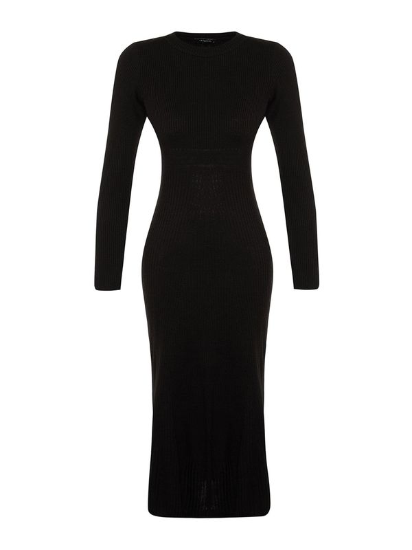 Trendyol Trendyol Pletena haljina  crna