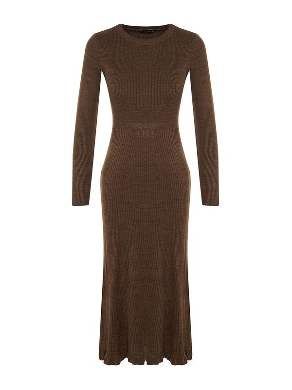 Trendyol Trendyol Pletena haljina  tamno smeđa
