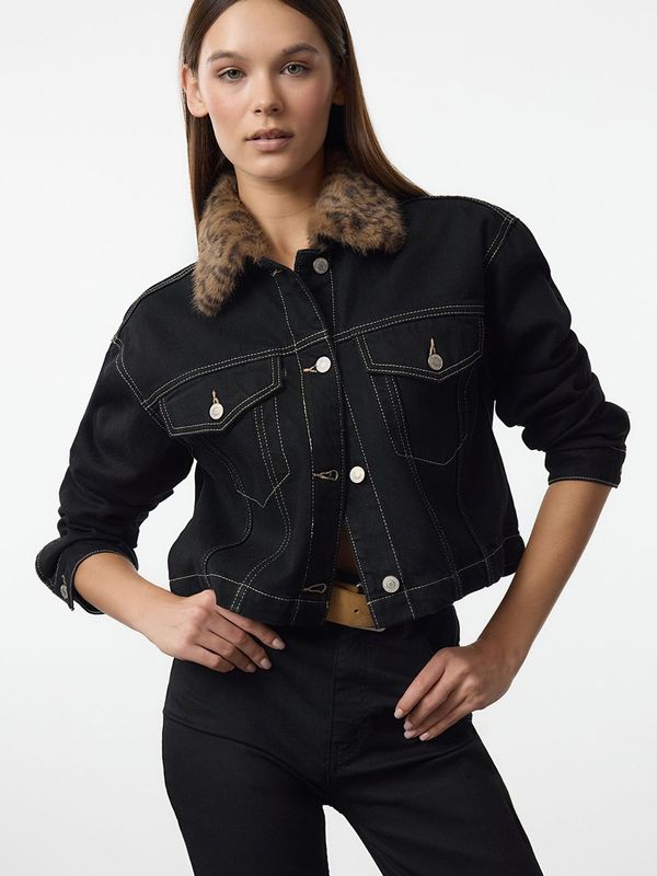 Trendyol Trendyol Prijelazna jakna  čokolada / svijetlosmeđa / crna