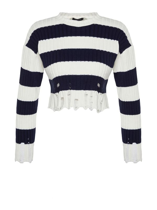 Trendyol Trendyol Pulover  bež / tamno plava