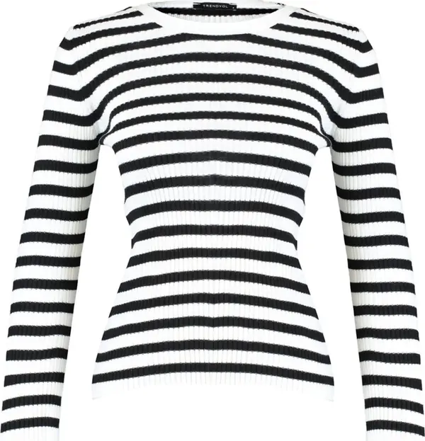 Trendyol Trendyol Pulover  crna / bijela