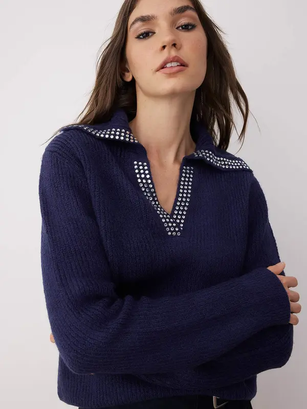 Trendyol Trendyol Pulover  indigo / prozirna