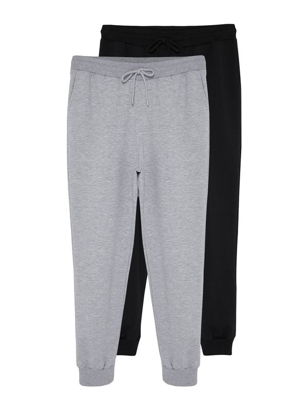 Trendyol Trendyol Sportske hlače  siva melange / crna