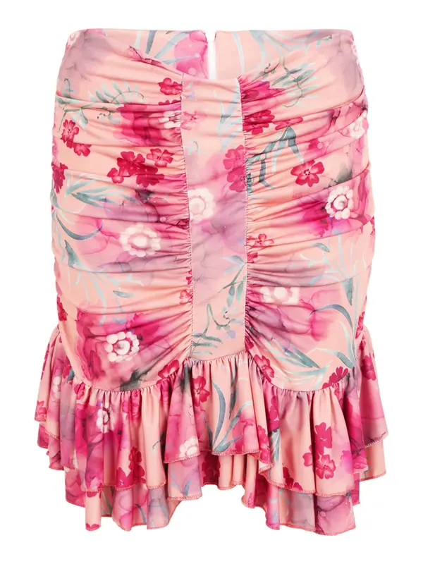 Trendyol Trendyol Suknja  pastelno zelena / roza / roza / tamno roza