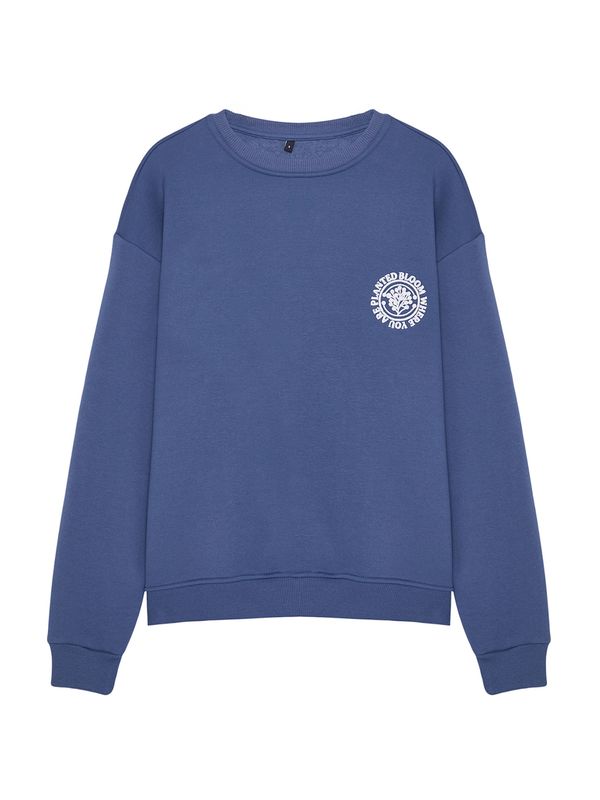 Trendyol Trendyol Sweater majica  morsko plava / bijela