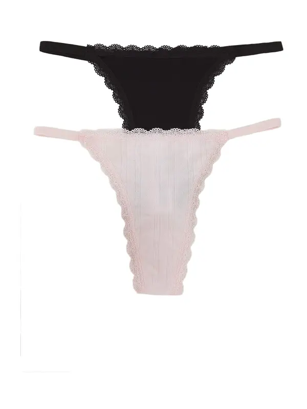 Trendyol Trendyol Tanga gaćice  rosé / crna