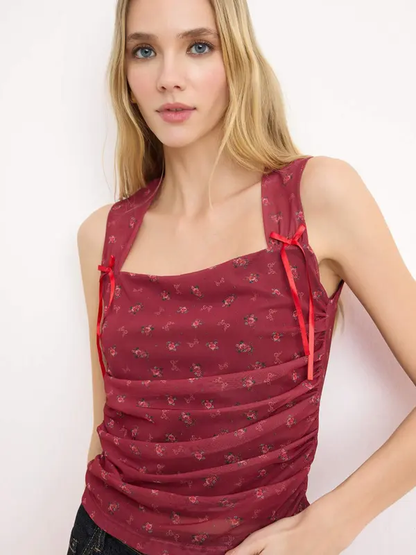 Trendyol Trendyol Top  zelena / burgund
