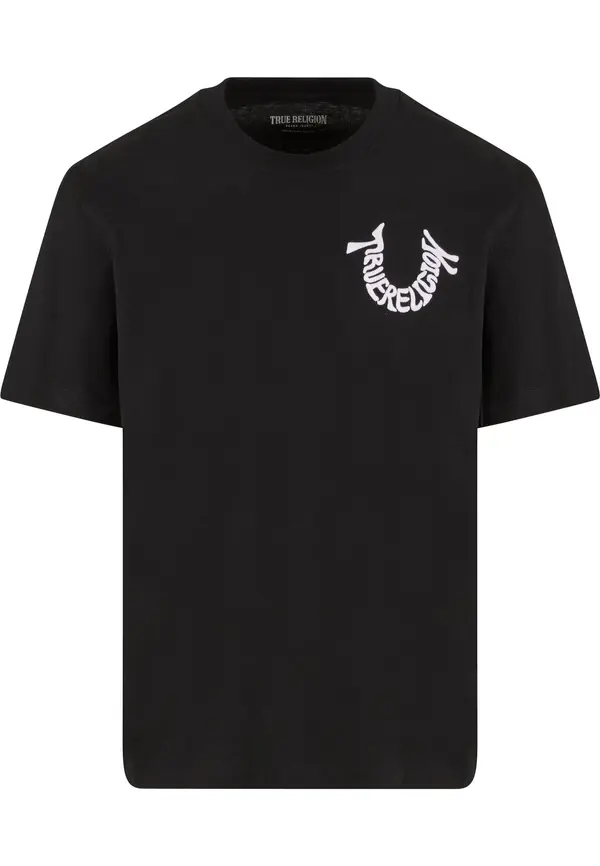 True Religion True Religion Majica 'Warped'  crna / bijela