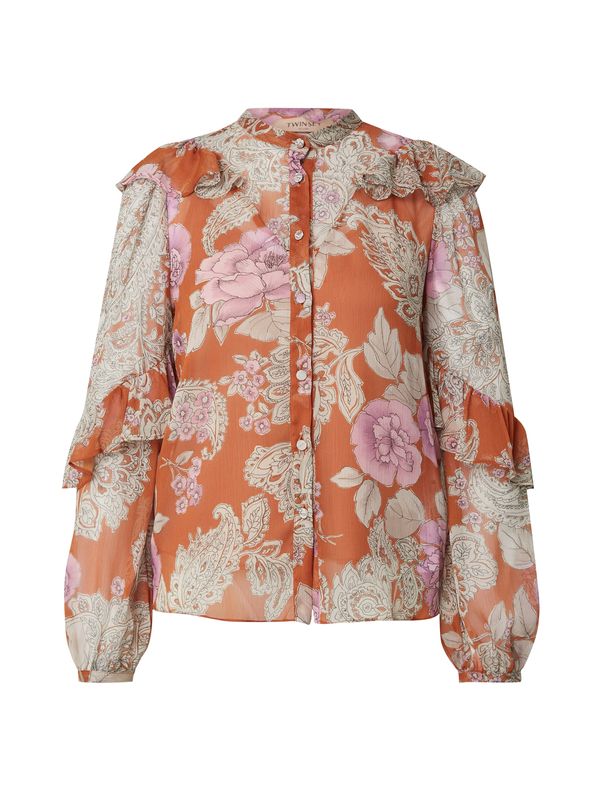 Twinset Twinset Bluza 'CAMICIA'  oker / kameno siva / svijetloroza