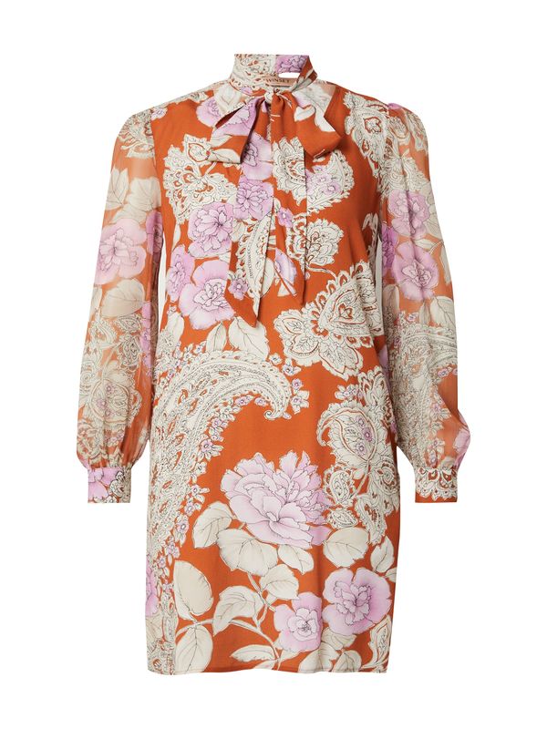 Twinset Twinset Haljina  ciglasto crvena / roza / crna / prljavo bijela