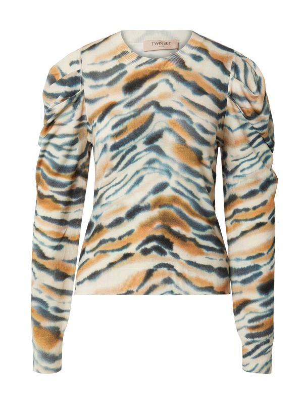 Twinset Twinset Pulover  tamno plava / narančasta / bijela