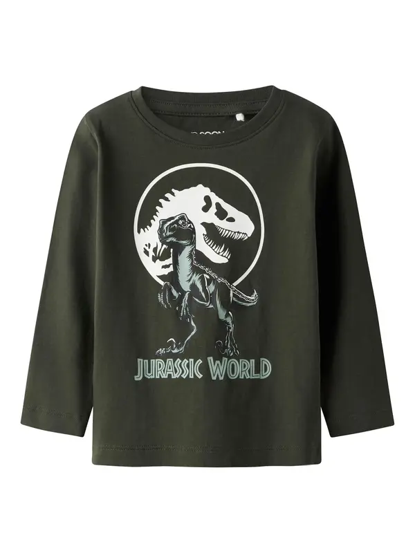 TWO SOON TWO SOON Majica 'Jurassic World'  kraljevski zelena / pastelno zelena / bijela