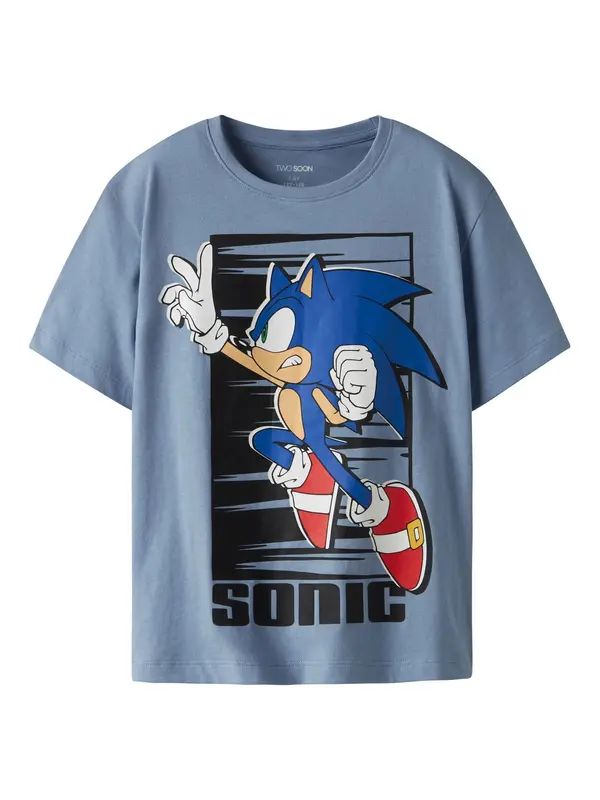 TWO SOON TWO SOON Majica 'Sonic'  crno plava / golublje plava / crvena / crna