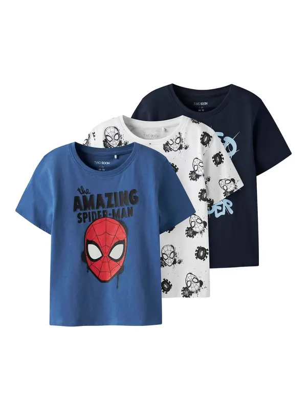 TWO SOON TWO SOON Majica 'Spider-Man'  plava / morsko plava / crvena / bijela
