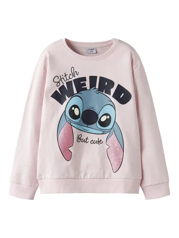TWO SOON TWO SOON Sweater majica 'Stitch'  roza / rosé / crna / bijela