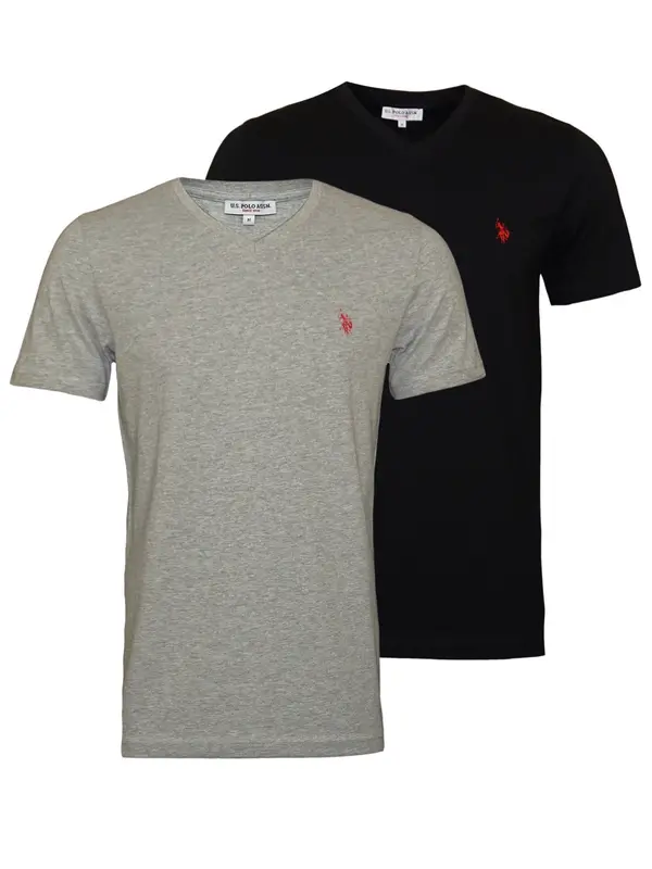 U.S. Polo Assn. U.S. POLO ASSN. Majica  siva melange / crna