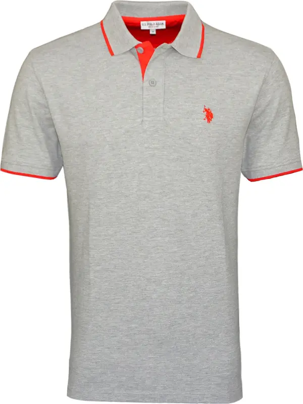U.S. Polo Assn. U.S. POLO ASSN. Majica  siva melange / crvena