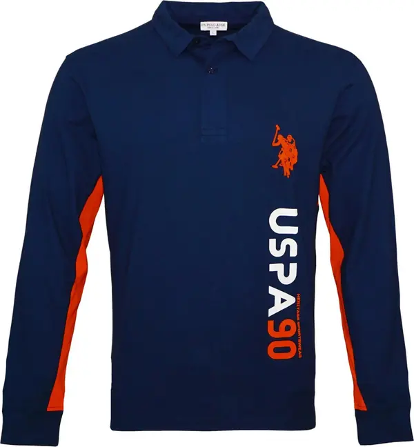 U.S. Polo Assn. U.S. POLO ASSN. Majica  tamno plava / ciglasto crvena / bijela
