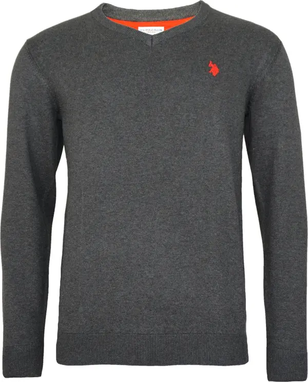 U.S. Polo Assn. U.S. POLO ASSN. Pulover  antracit siva / narančasto crvena