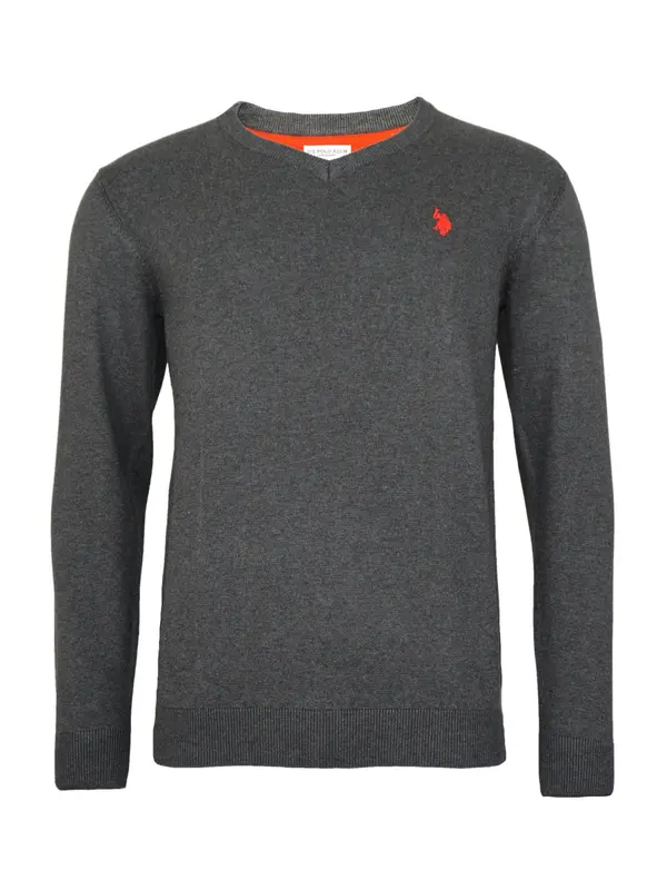U.S. POLO ASSN. U.S. POLO ASSN. Pulover  antracit siva / narančasto crvena
