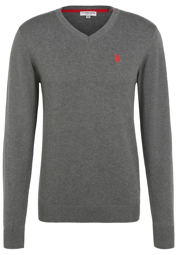 U.S. POLO ASSN. U.S. POLO ASSN. Pulover  tamo siva / neonsko crvena