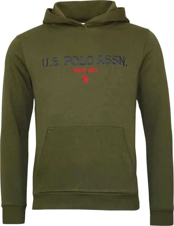 U.S. Polo Assn. U.S. POLO ASSN. Sweater majica  mornarsko plava / maslinasta / vatreno crvena