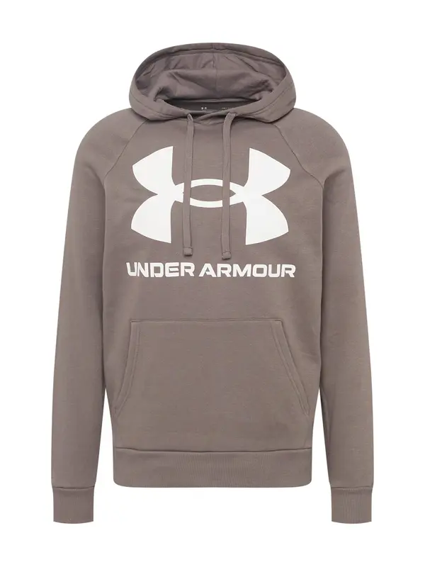 UNDER ARMOUR UNDER ARMOUR Sportska sweater majica 'Rival'  moka smeđa / bijela