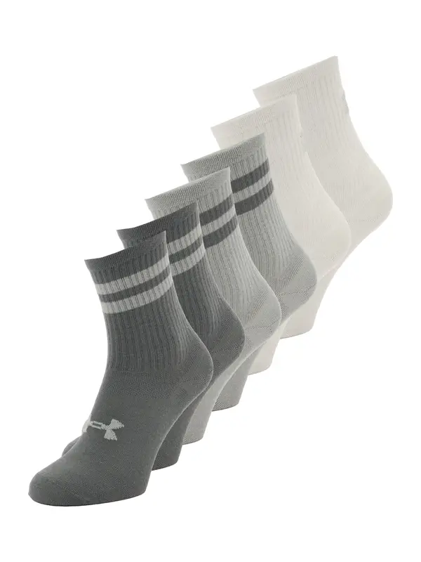 UNDER ARMOUR UNDER ARMOUR Sportske čarape 'Essential  '  svijetlosiva / tamo siva / vuneno bijela