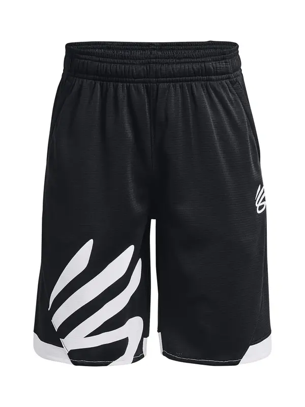 UNDER ARMOUR UNDER ARMOUR Sportske hlače 'Curry Splash'  crna / bijela