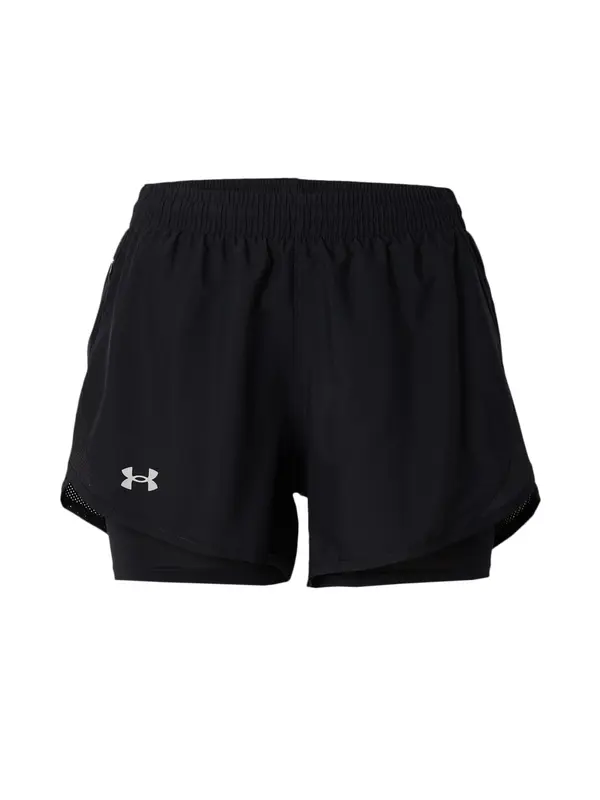 UNDER ARMOUR UNDER ARMOUR Sportske hlače 'Fly-By'  crna / bijela