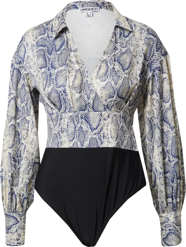 Unique21 Unique21 Bodi bluza  bež / plava / crna