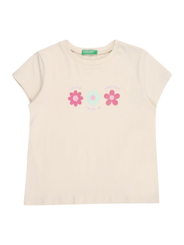 UNITED COLORS OF BENETTON UNITED COLORS OF BENETTON Majica  ecru/prljavo bijela / tirkiz / svijetloljubičasta / roza