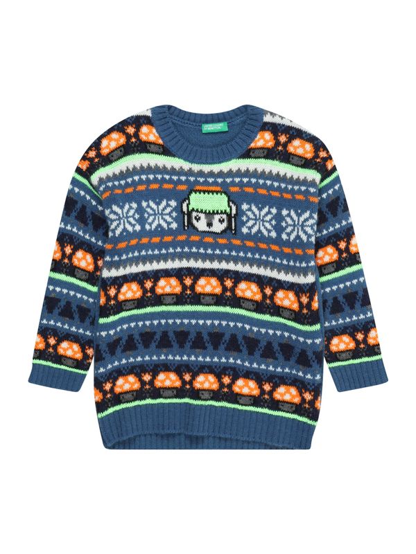 UNITED COLORS OF BENETTON UNITED COLORS OF BENETTON Pulover  morsko plava / limeta / narančasta / crna