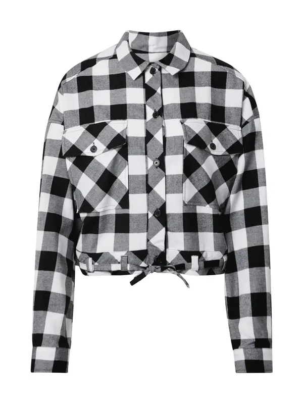 Urban Classics Urban Classics Bluza  siva / crna / bijela