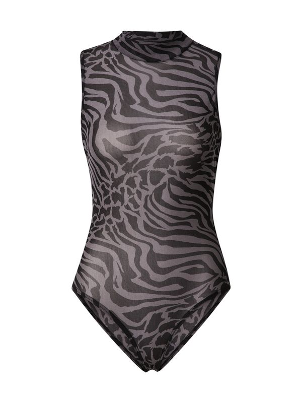 Urban Classics Urban Classics Bodi majica  siva / crna