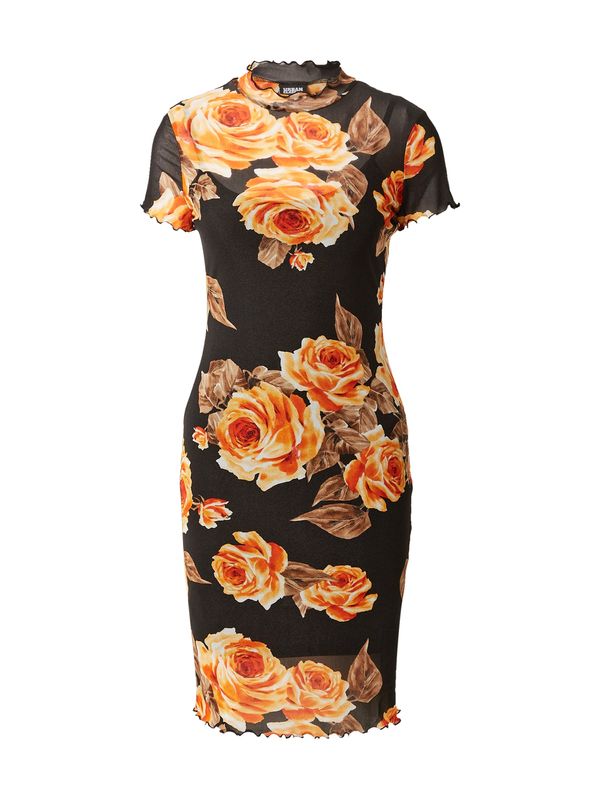 Urban Classics Urban Classics Haljina  smeđa / narančasta / crna / bijela