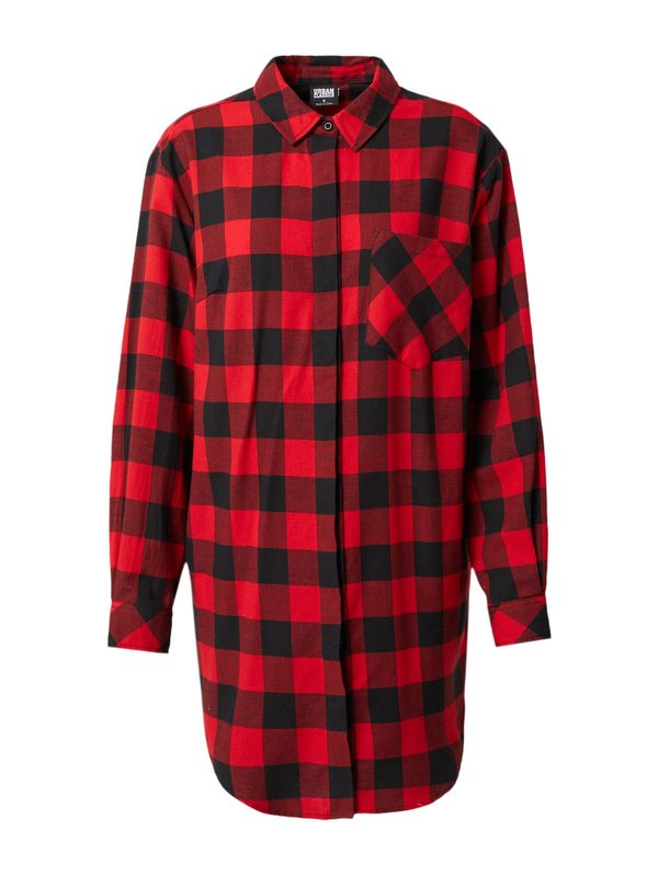 Urban Classics Urban Classics Košulja haljina  crvena / crna