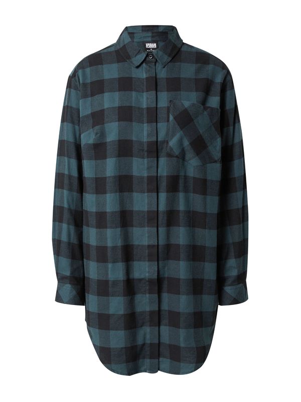 Urban Classics Urban Classics Košulja haljina  tamno zelena / crna