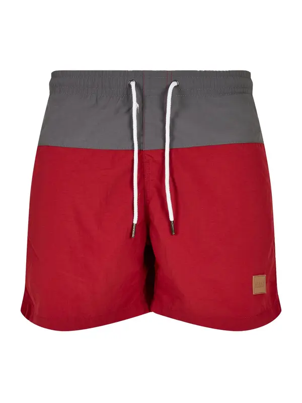 Urban Classics Urban Classics Kupaće hlače  kameno siva / vatreno crvena