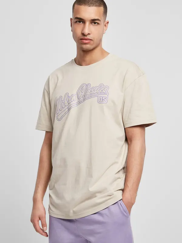 Urban Classics Urban Classics Majica 'Baseball'  bež / ljubičasta