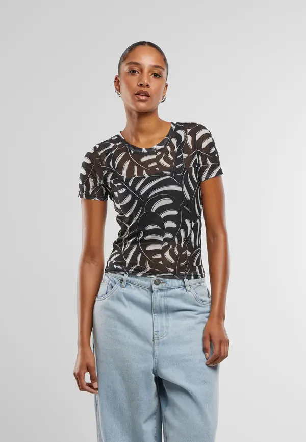 Urban Classics Urban Classics Majica  crna / bijela