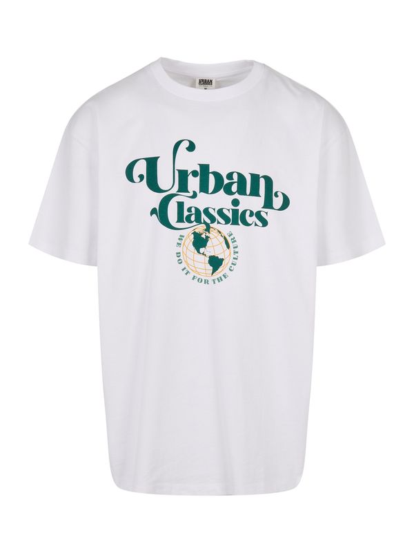 Urban Classics Urban Classics Majica  tamno zelena / narančasta / bijela