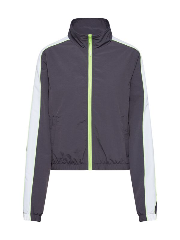 Urban Classics Urban Classics Prijelazna jakna  antracit siva / neonsko zelena / bijela