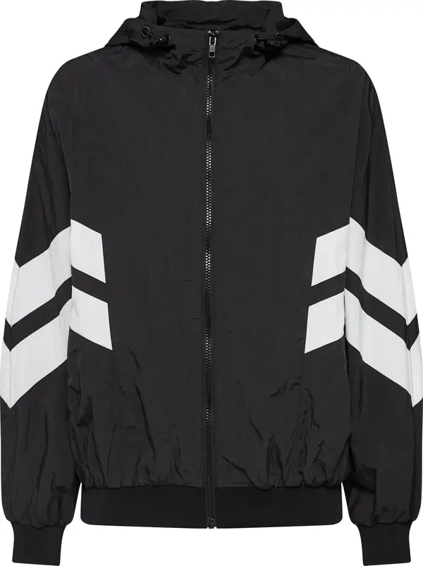 Urban Classics Urban Classics Prijelazna jakna 'Crinkle Batwing'  crna / bijela
