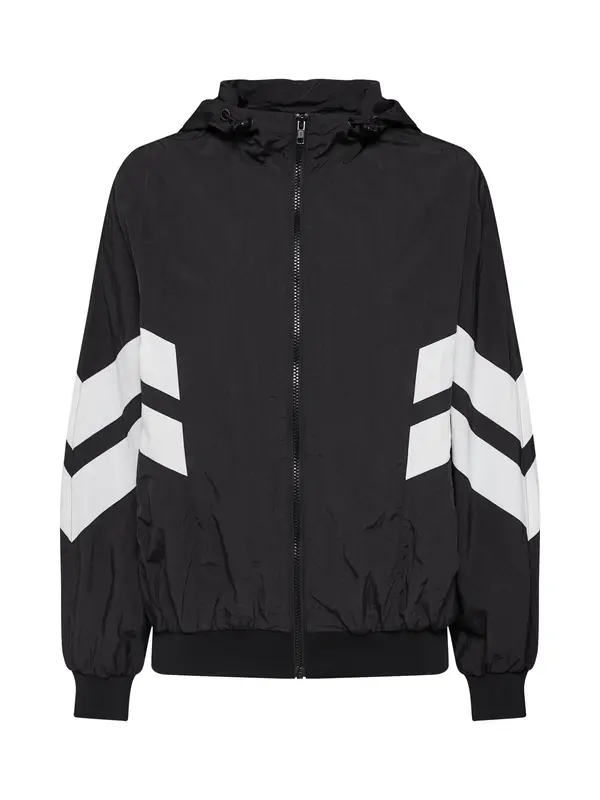 Urban Classics Urban Classics Prijelazna jakna 'Crinkle Batwing'  crna / bijela