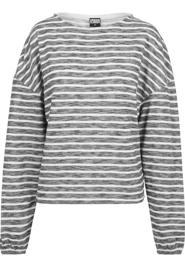 Urban Classics Urban Classics Široki pulover  crna melange / bijela