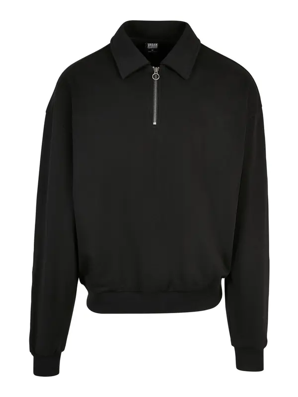 Urban Classics Urban Classics Sweater majica 'Collar Crew'  crna
