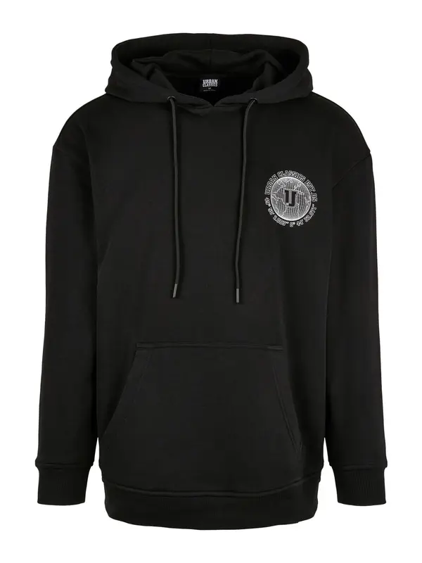 Urban Classics Urban Classics Sweater majica 'Globetrotter'  crna / bijela
