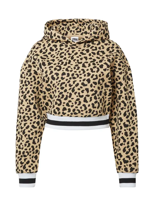 Urban Classics Urban Classics Sweater majica  pijesak / tamno smeđa / bijela