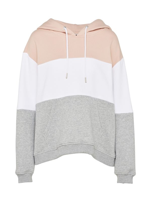 Urban Classics Urban Classics Sweater majica  svijetlosiva / puder roza / bijela